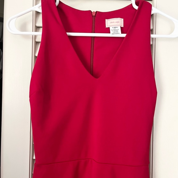 Vintage Love...Ady Red Asymmetrical Sleevless V-Neck Bodycon Dress Size XS - Picture 2 of 6